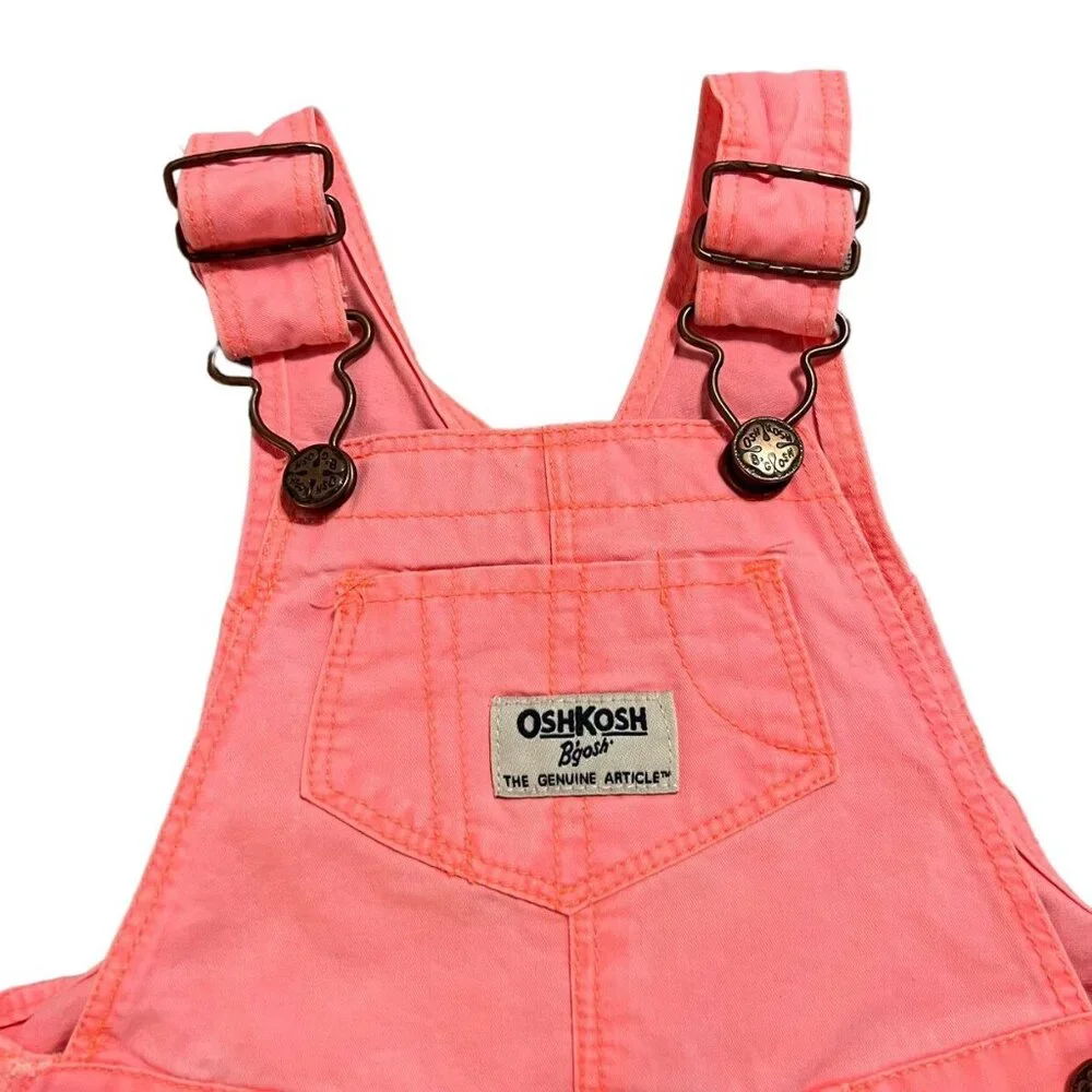 OshKosh 6m Neon Pink Overalls Shorts